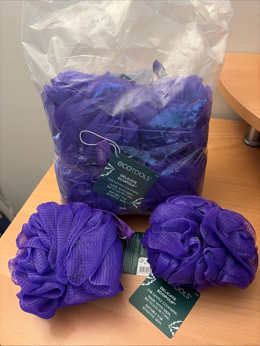 EcoTools Purple Bath Pouf - Pack of 6